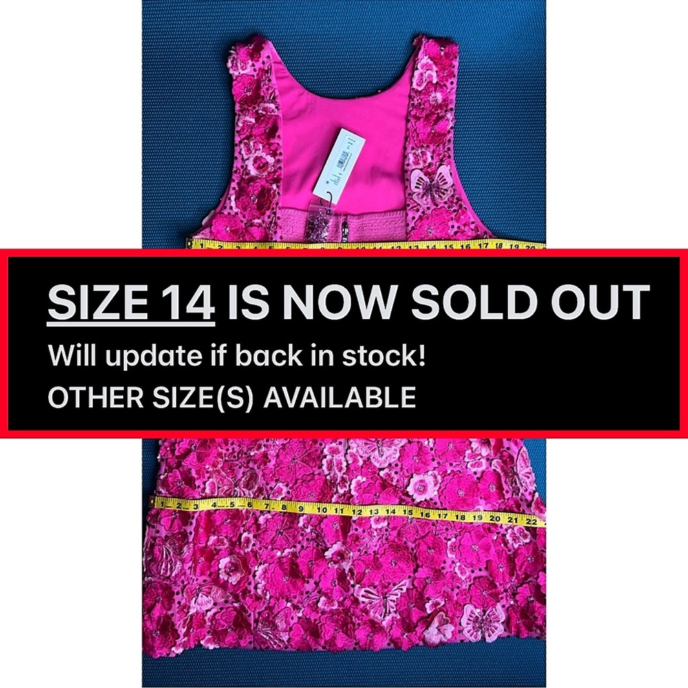 Alice + Olivia Lindsey Floral Embellished Pink Mini Gown Dress - Picture 13 of 16